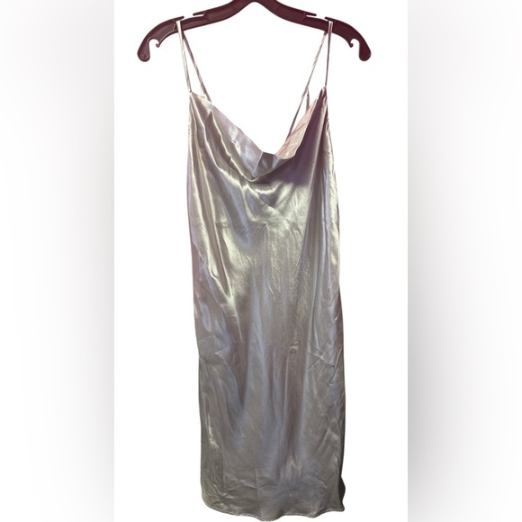 Bardot Silver Satin Mini Dress - Picture 7 of 7